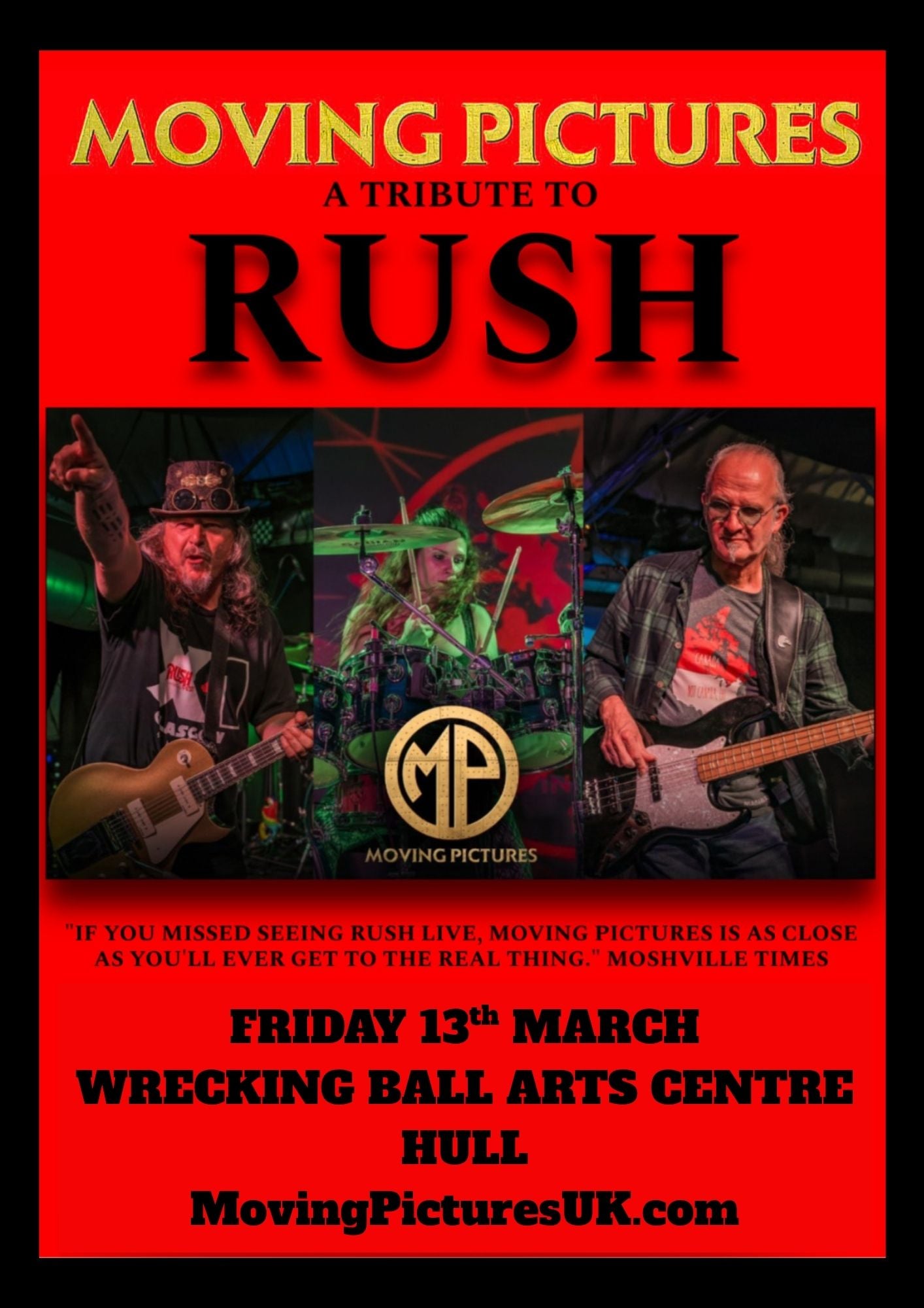 MOVING PICTURES - RUSH TRIBUTE Fri March 13th 2026 7-30pm-10pm