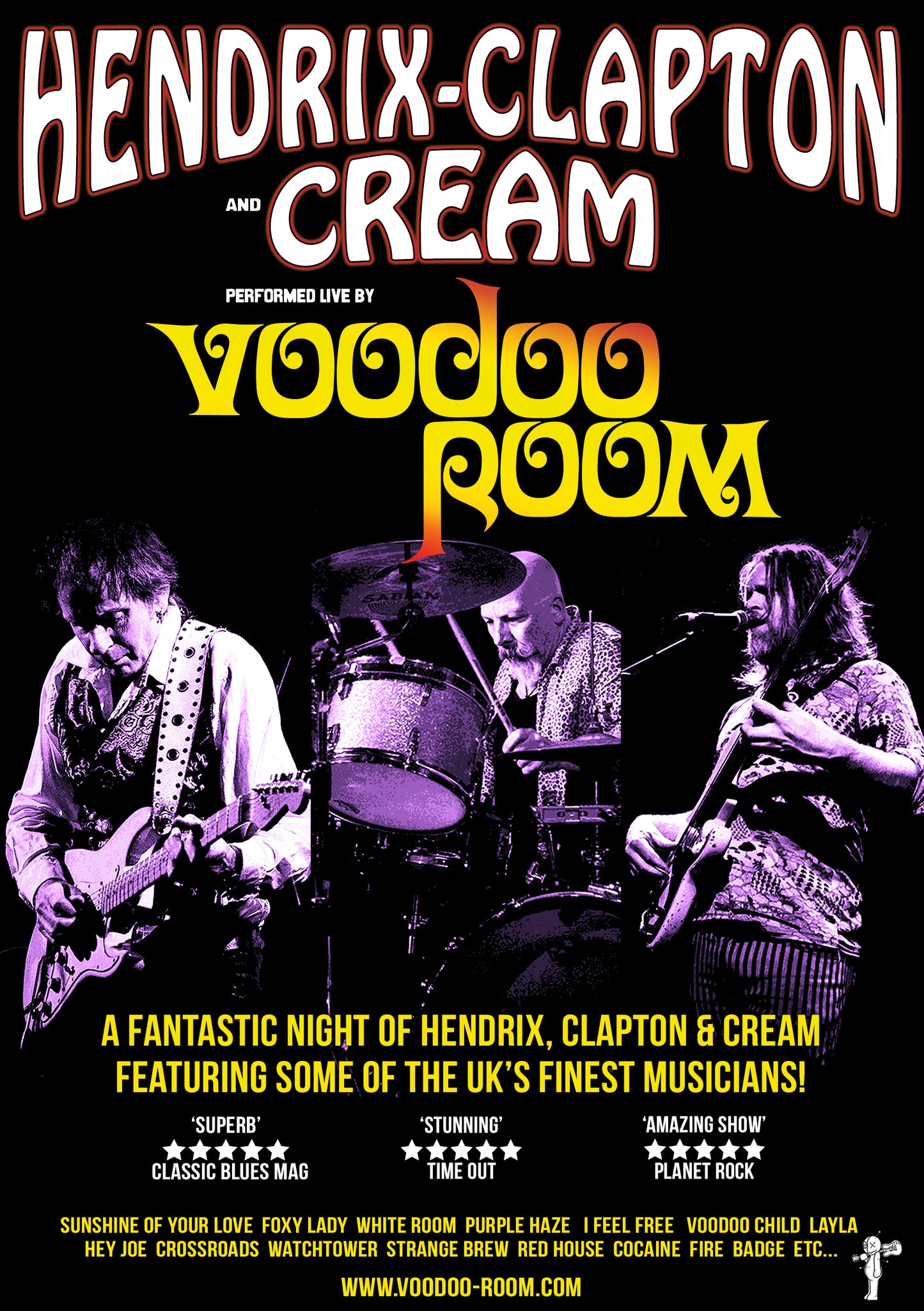 Voodoo Room - Hendrix, Clapton & Cream Sun Jan 25th 2026